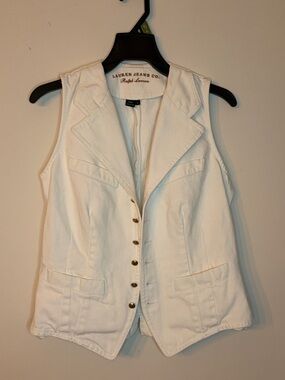 Ralph Lauren Denim Button-Front Tailored Vest
